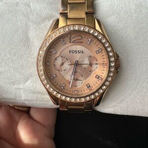 Gold Fossil Watch